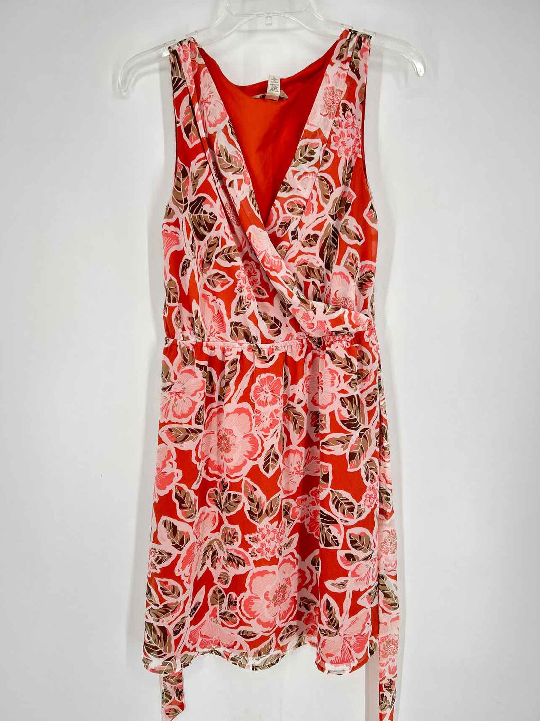 Loft Size S Pink & White Floral Sleeveless Dress