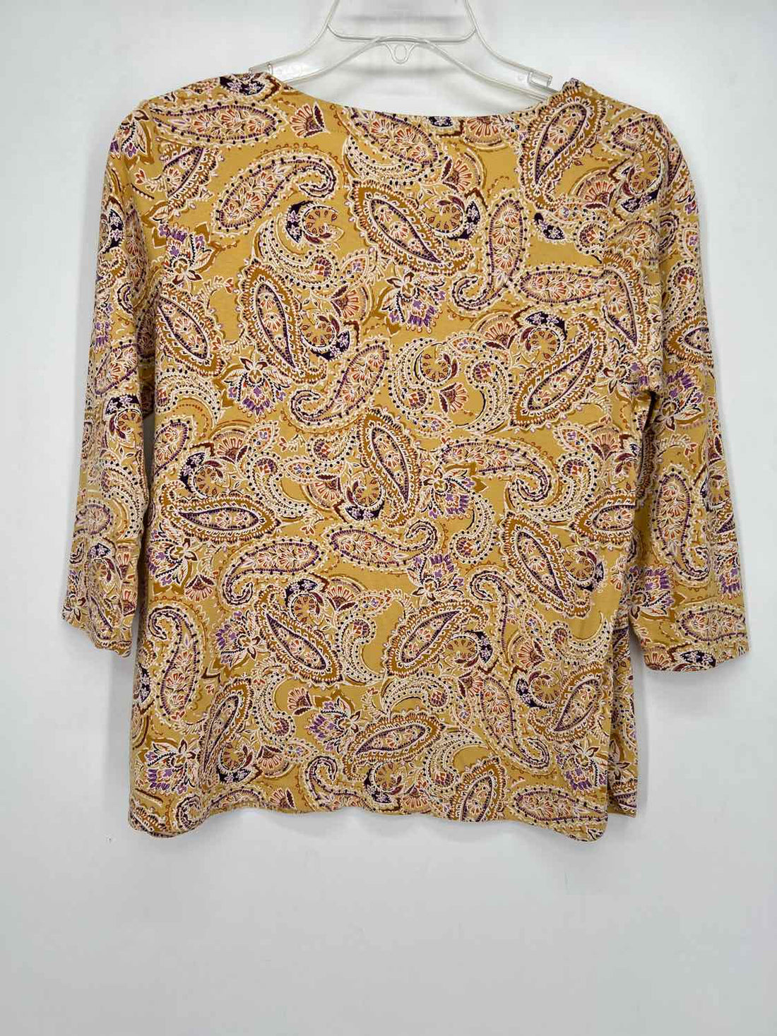 J Jill Size MP Yellow Paisley Long Sleeve