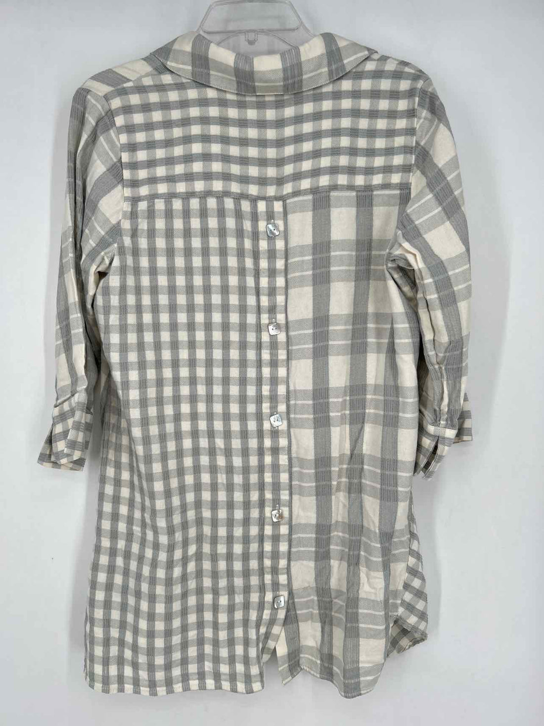 Soft Surroundings Size M White & Sage Long Sleeve