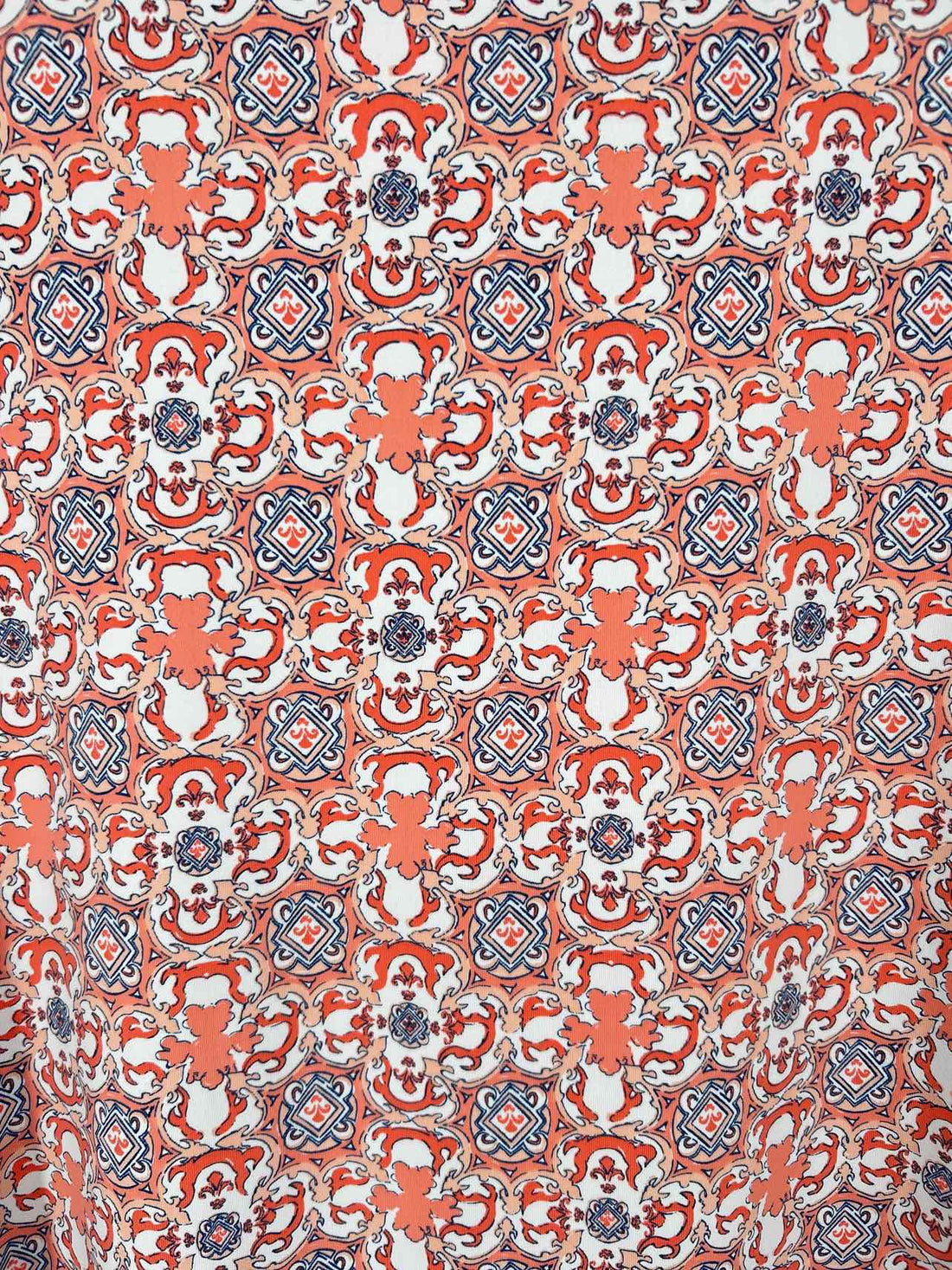 Cabana Life Size M White & Orange Print Long Sleeve