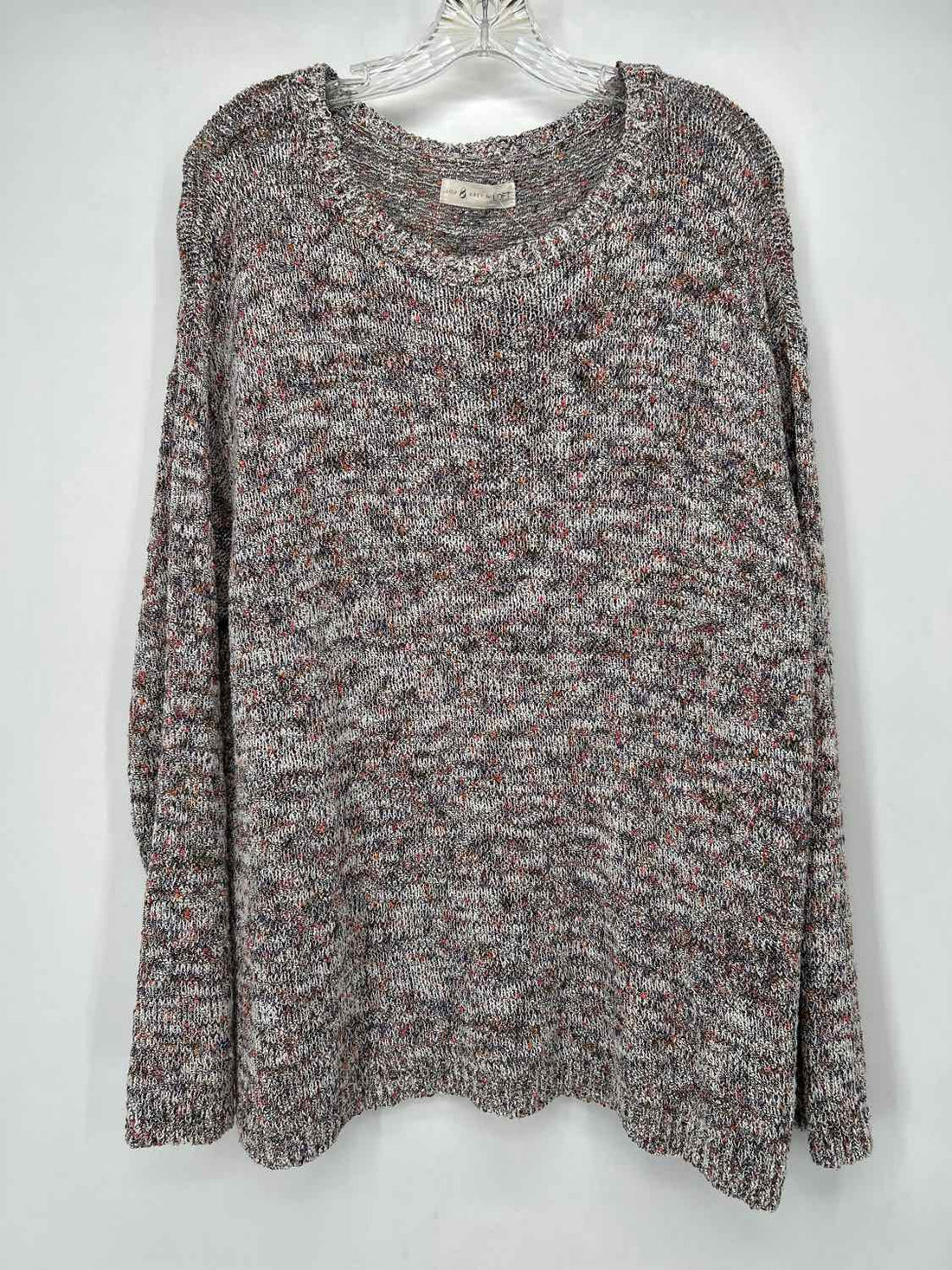 Lou & Grey Size XL White Marled Sweater