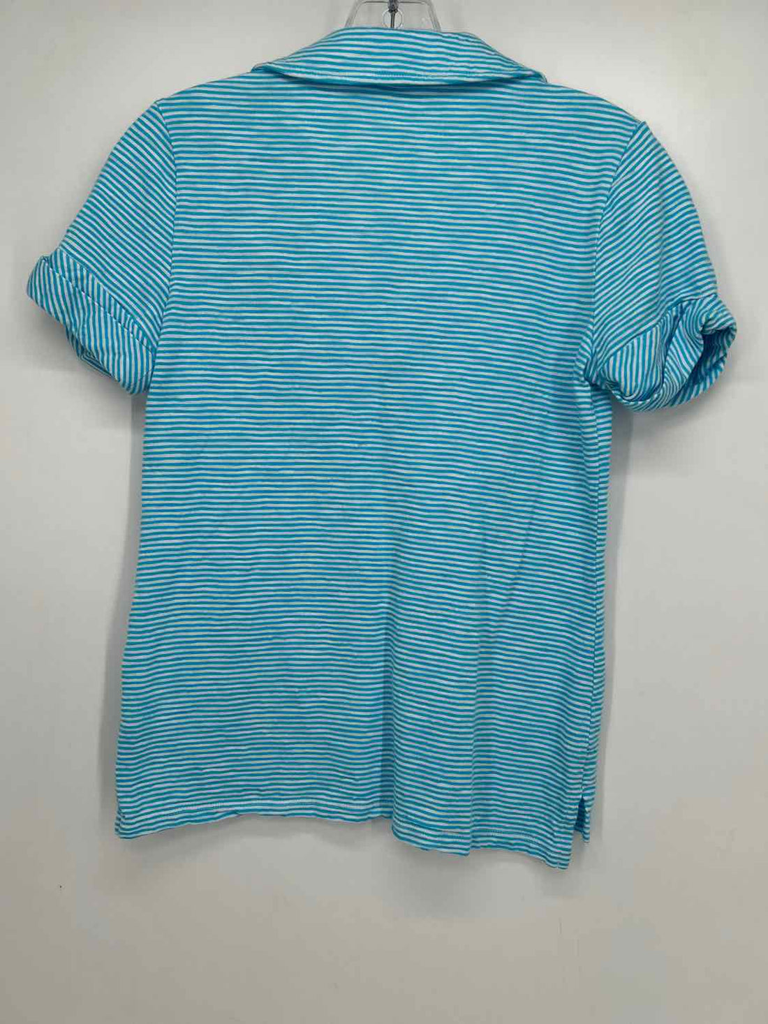 Talbots Size P Blue & White Striped Short Sleeve