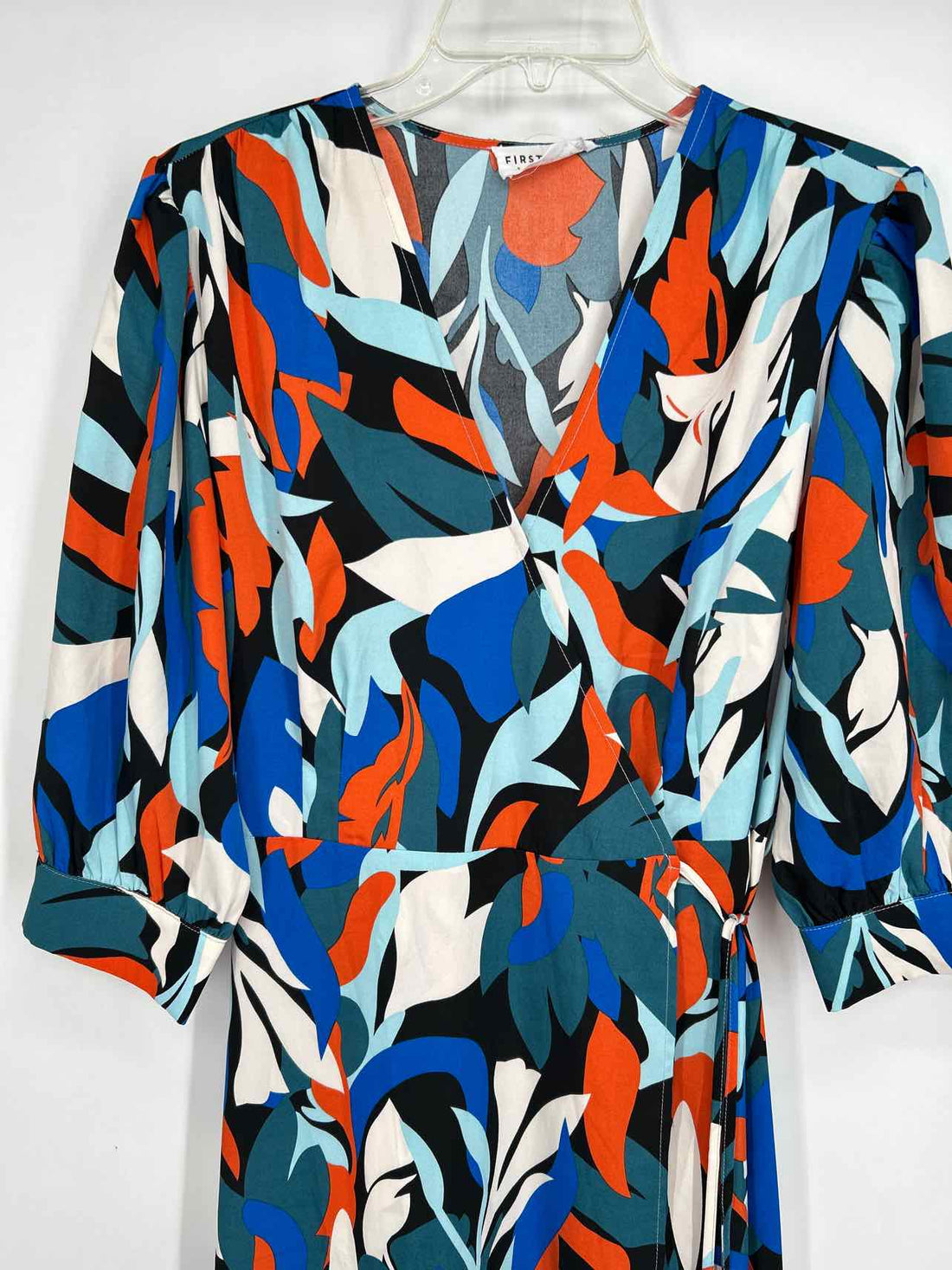 First Love Size M Blue & Green Print Long Sleeve Maxi
