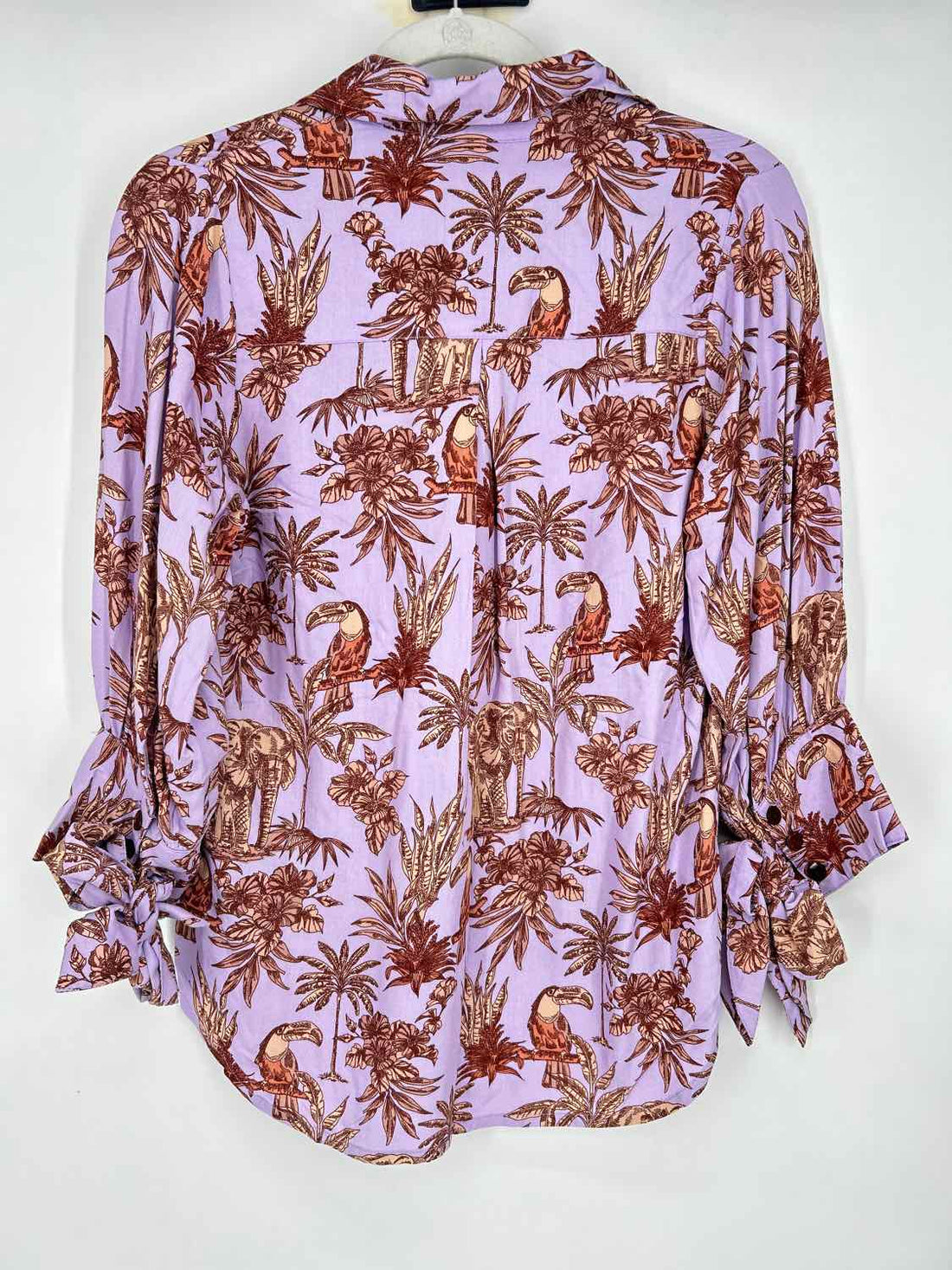 Escapada Living S Light Purple Print Beaded New Boutique Top