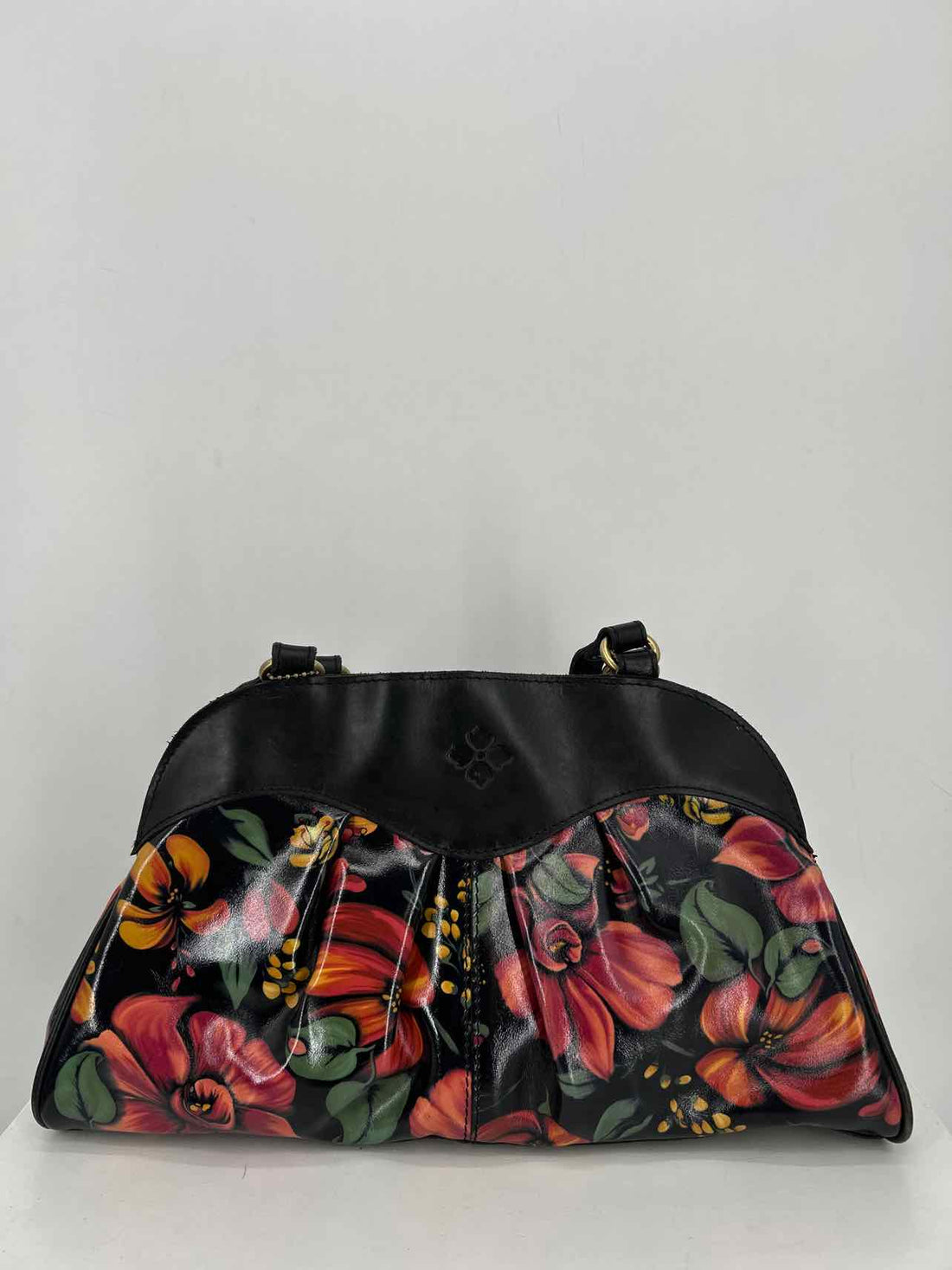 Patricia Nash Black Floral Leather Pre Owned Tote