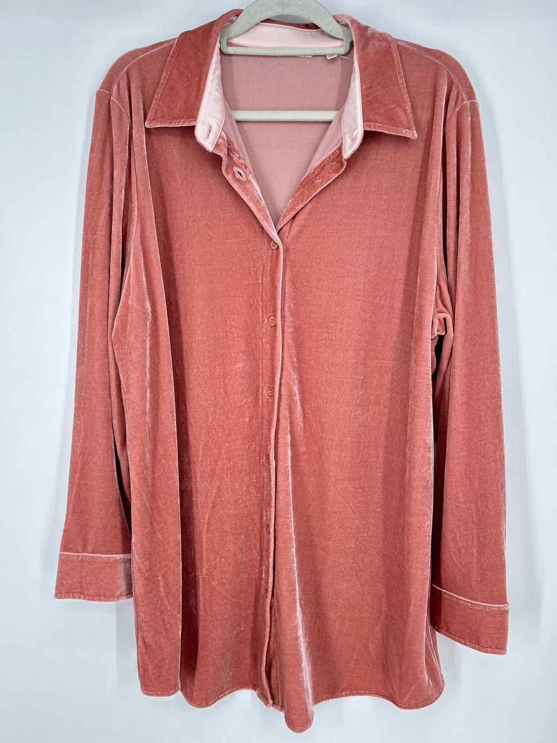 Soft Surroundings Size XL Blush Velvet Long Sleeve Dress