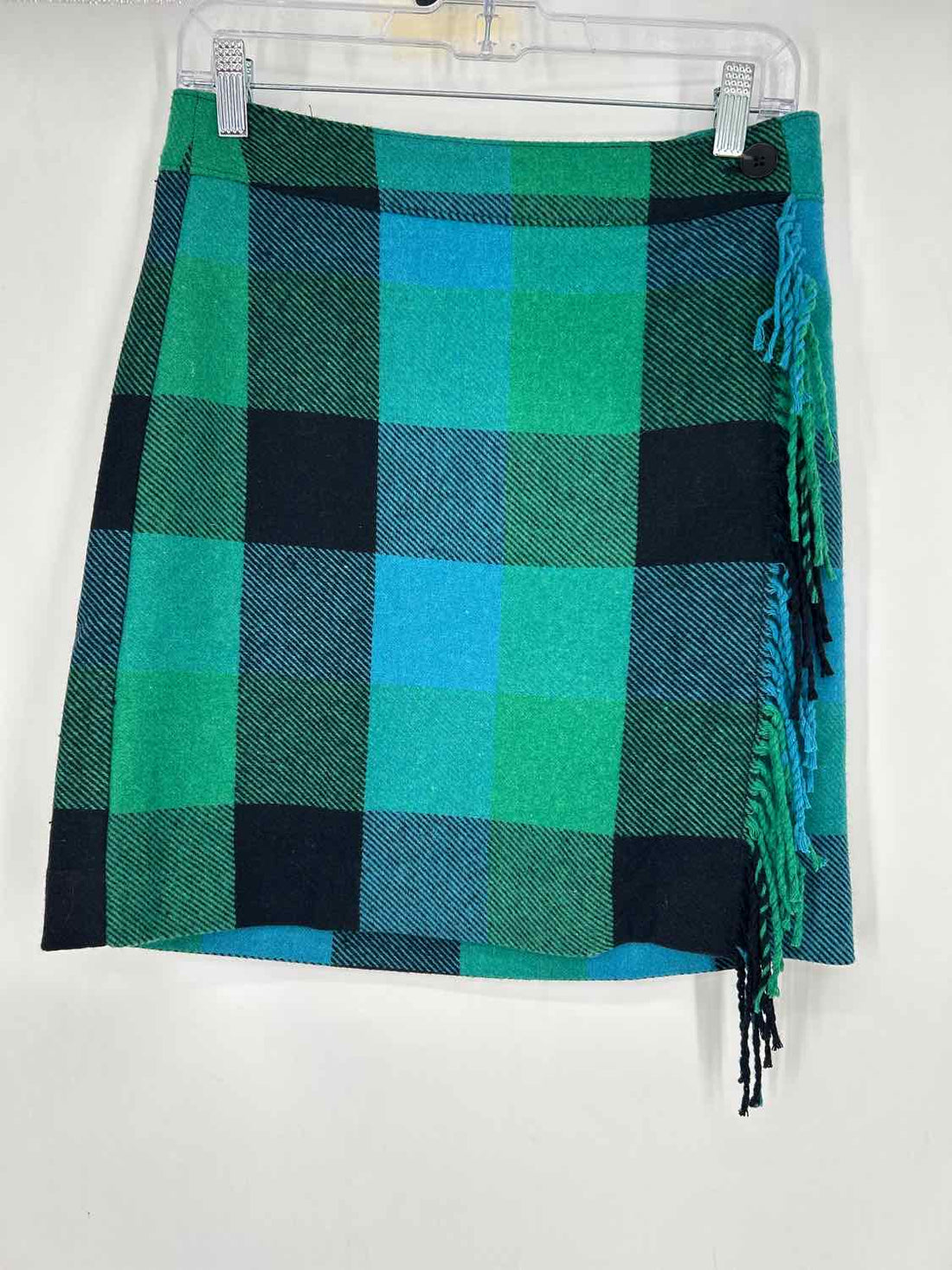 Talbots Size 2P Blue & Green Plaid Wool Blend NWT Skirts