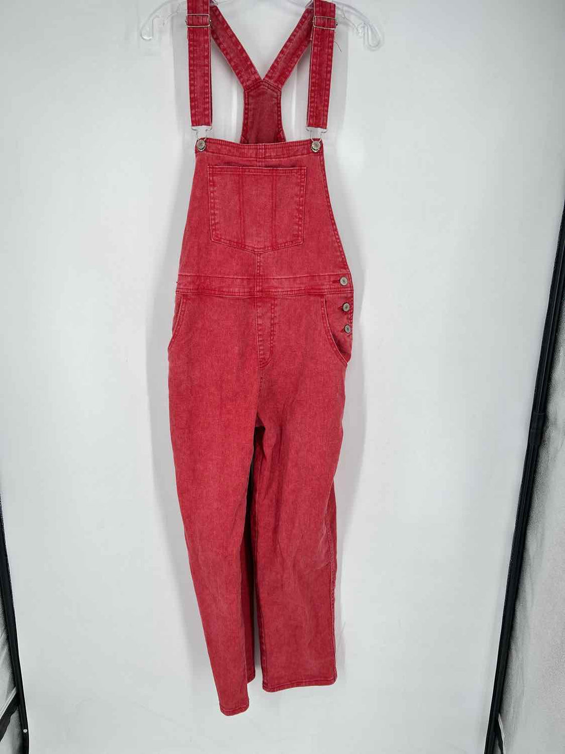 No Brand Name Size L Red Denim Overalls