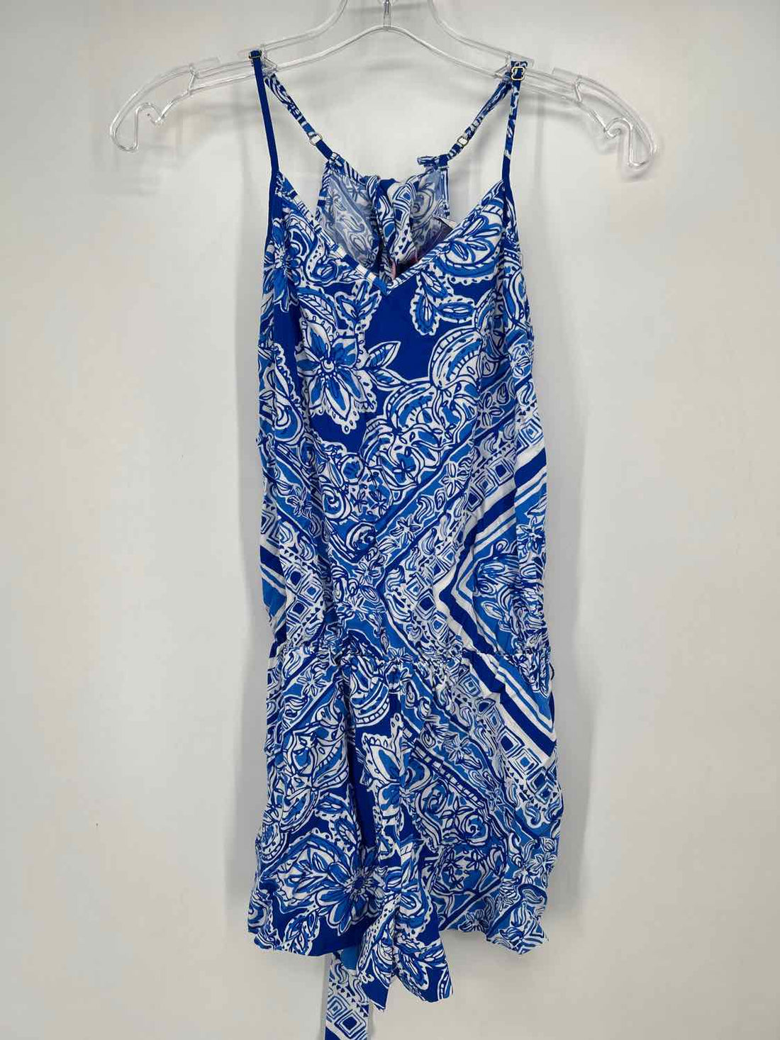 Lilly Pulitzer XS White & Blue Print Sleeveless Lilly Pulitzer Romper