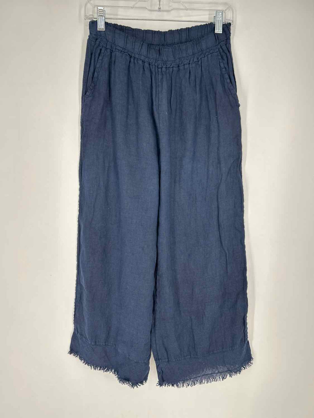 Tempo Paris Size M Navy Linen 100% Pants