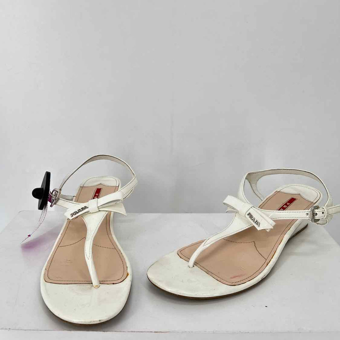 Prada Size 40 Patent Leather White LUXURY