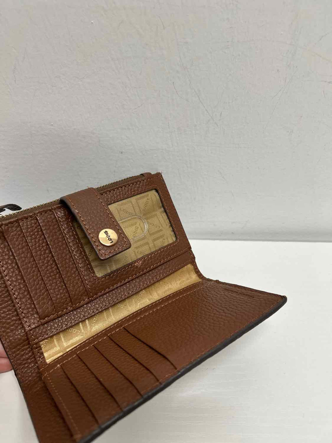 Lodis Brown Pebbled Leather Excellent Condition Wallet