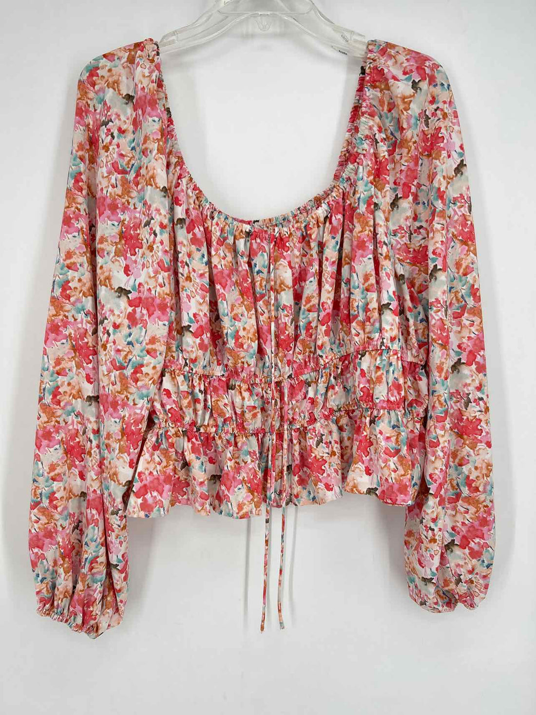 Arula Size C (3X) Pink & Tan Print Top/Blouse