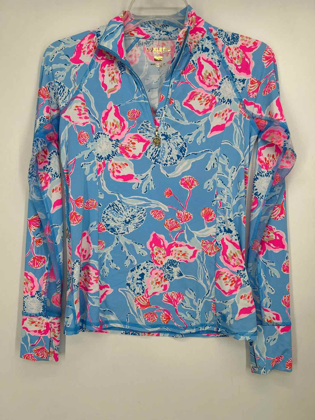 Lilly Pulitzer Size XXS Light Blue Print Long Sleeve Lilly Pulitzer Luxletic Top