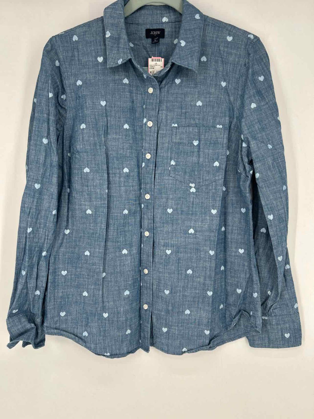 J Crew Size M Chambray Print Long Sleeve