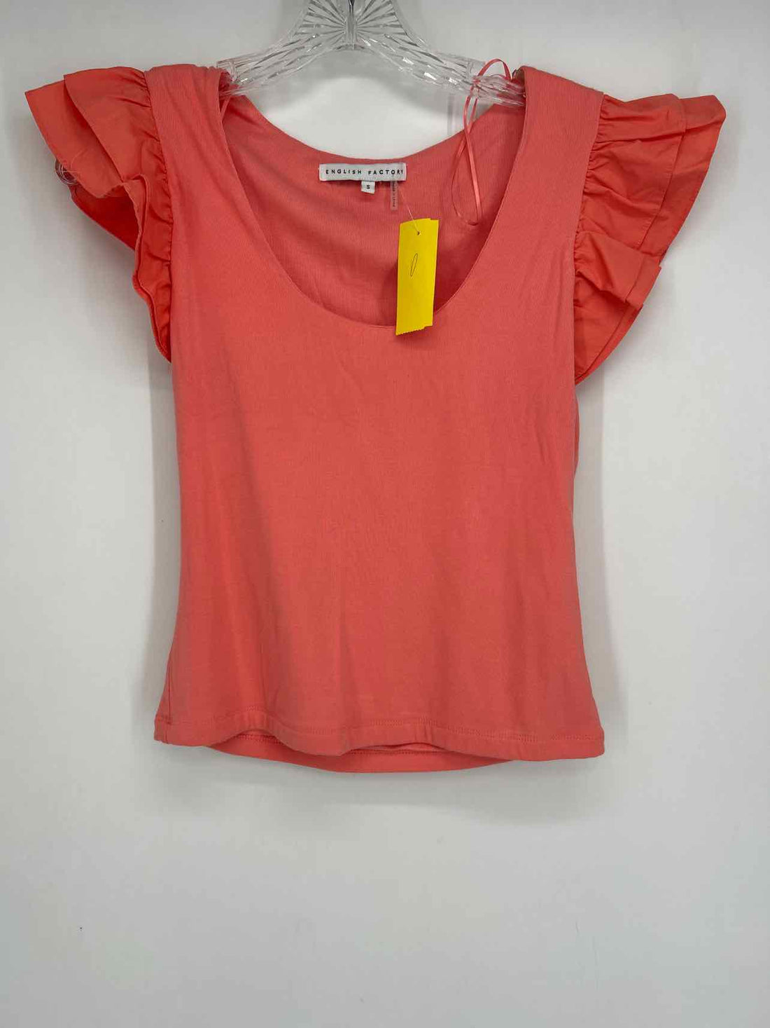 English Factory Size S Coral Orange Short Sleeve