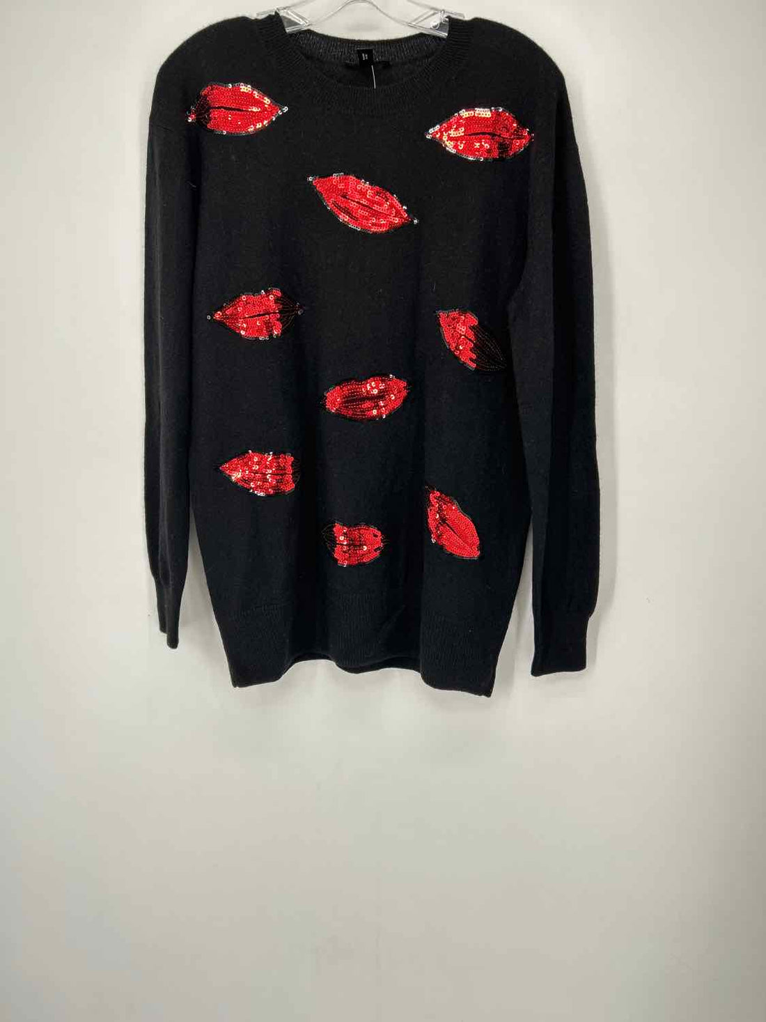 Aqua Size M Black Cashmere Sweater