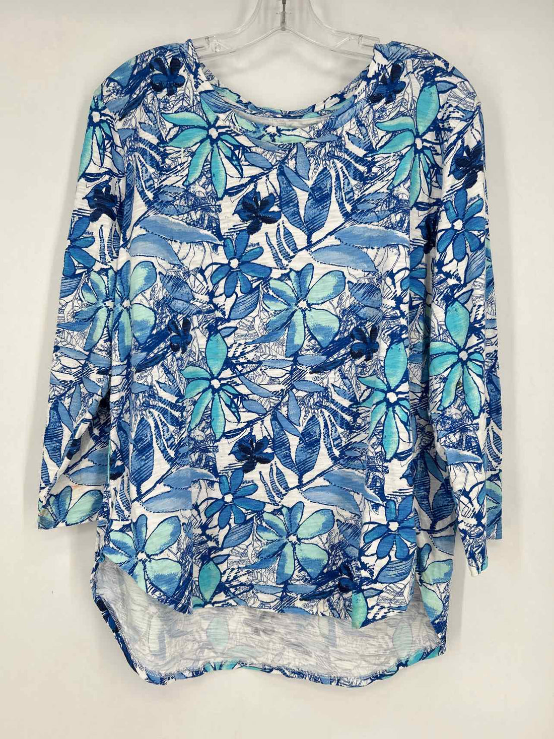 Escape By Habitat Size L White & Blue Floral Long Sleeve