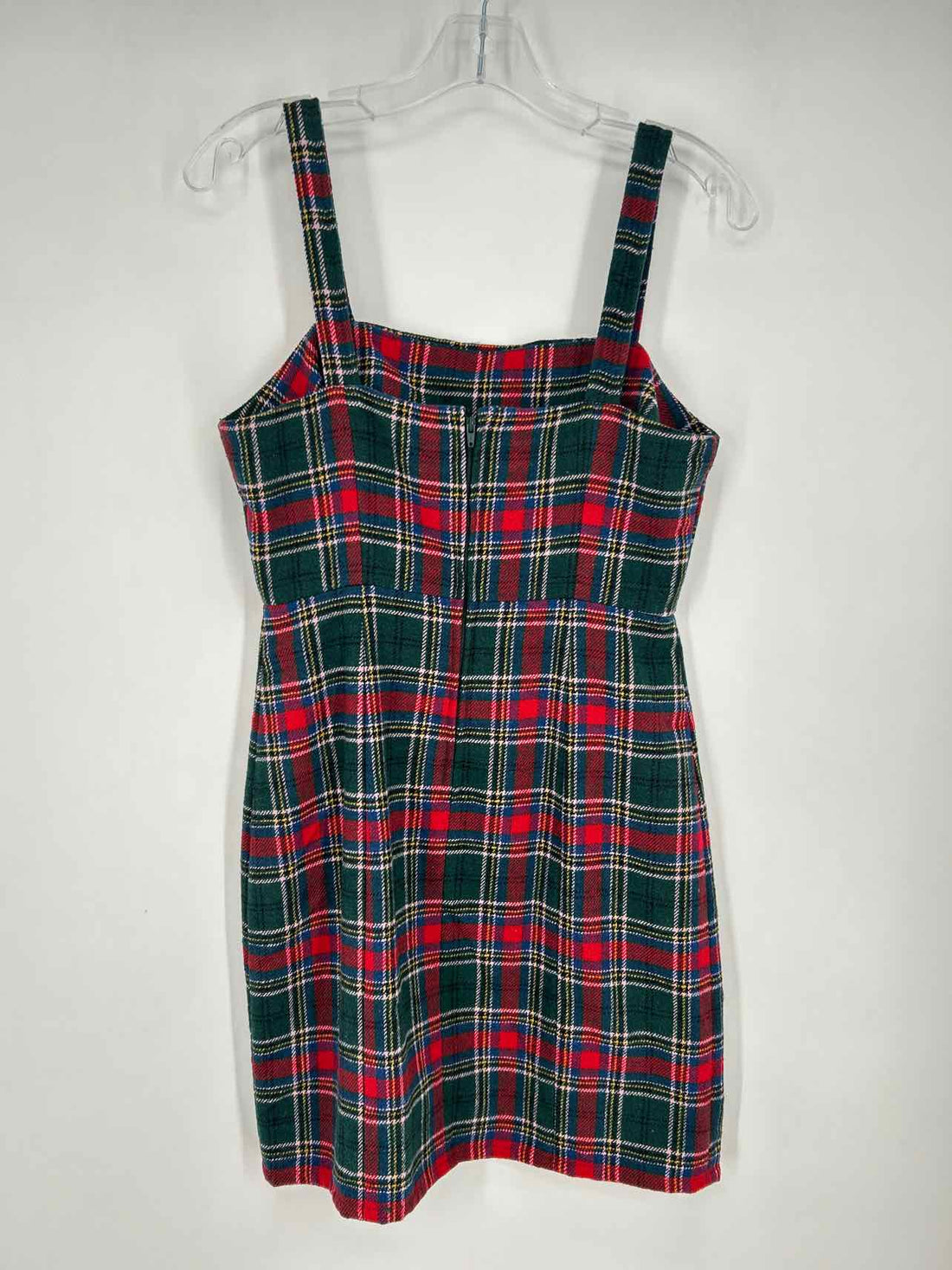 Copper Key Size S Green & Red Plaid Sleeveless Dress