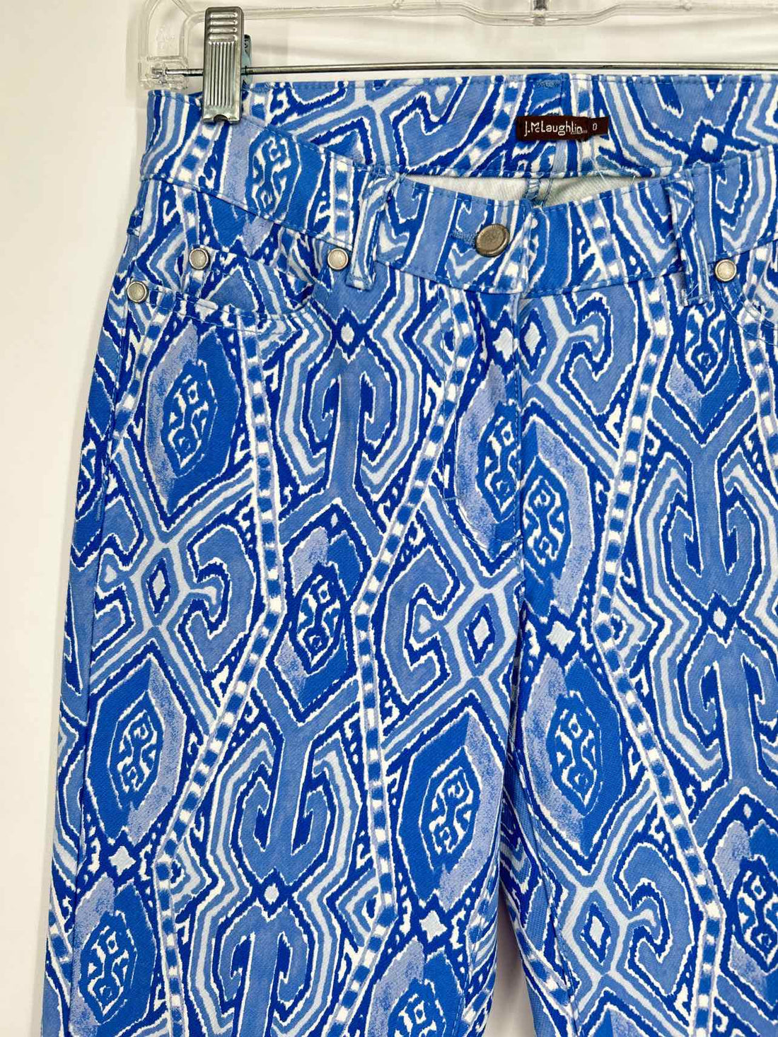 J McLaughlin Size 0 Blue & White Print Jeans