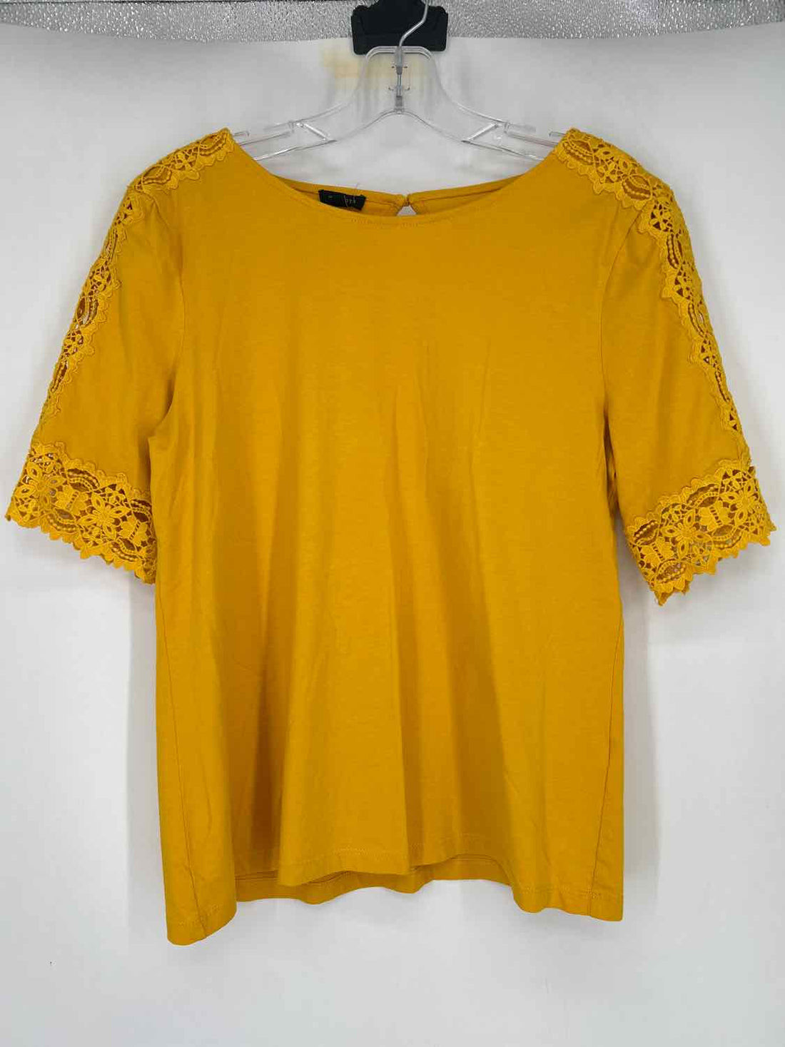 Talbots Size M Yellow Eyelet Short Sleeve