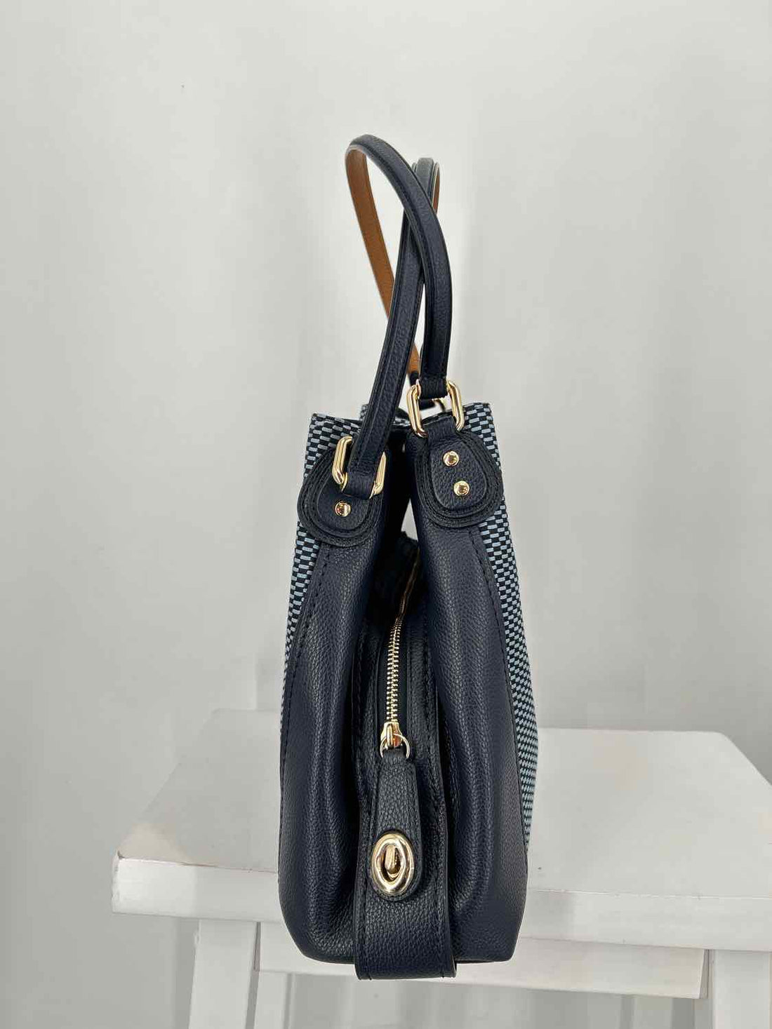 Coach Navy & Light Blue Canvas/Leather Tote