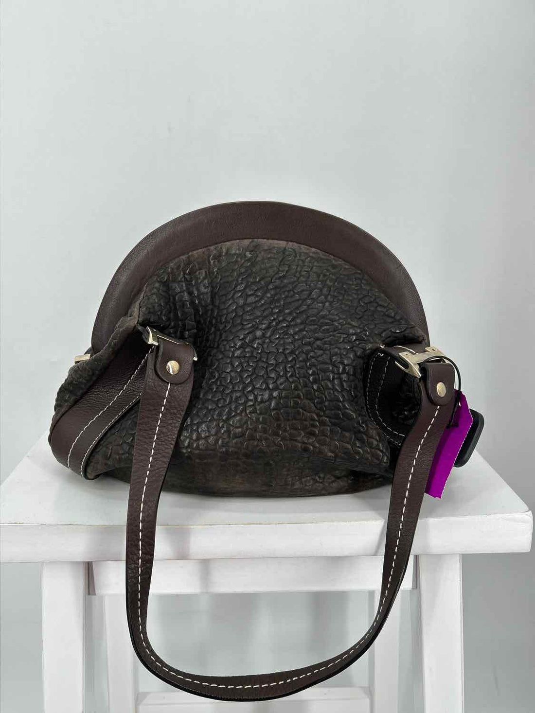 Tentazione Due Dark Brown Leather Pre Owned Shoulder