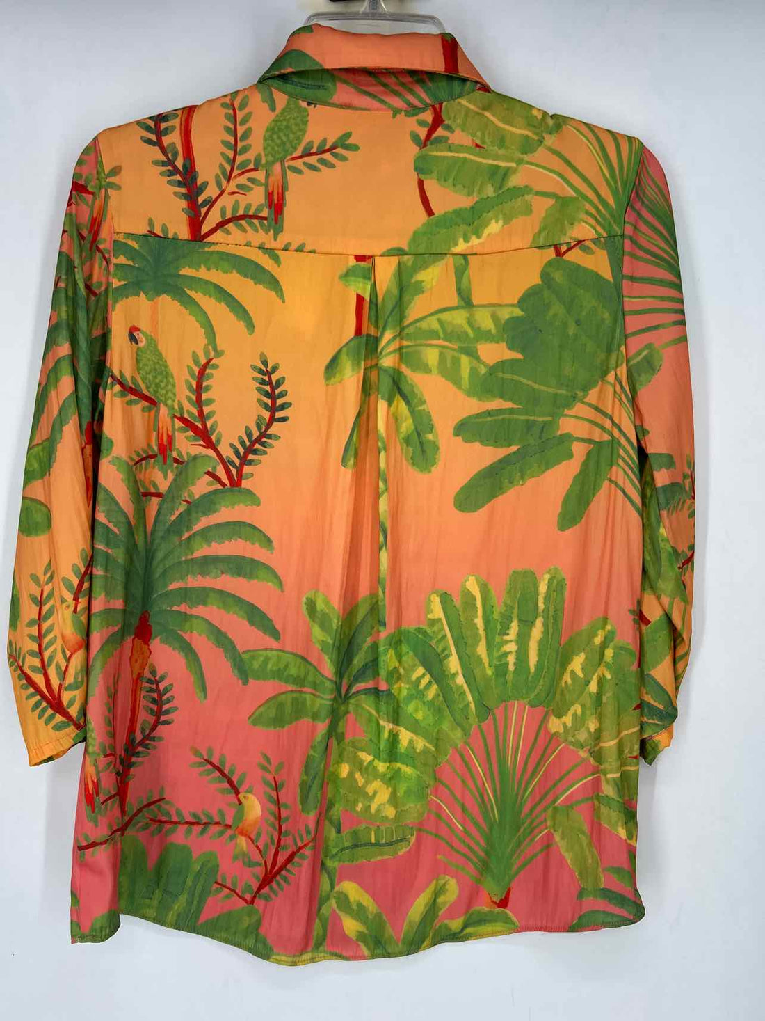 Rachel Zoe Size XS Orange & Green Print Long Sleeve