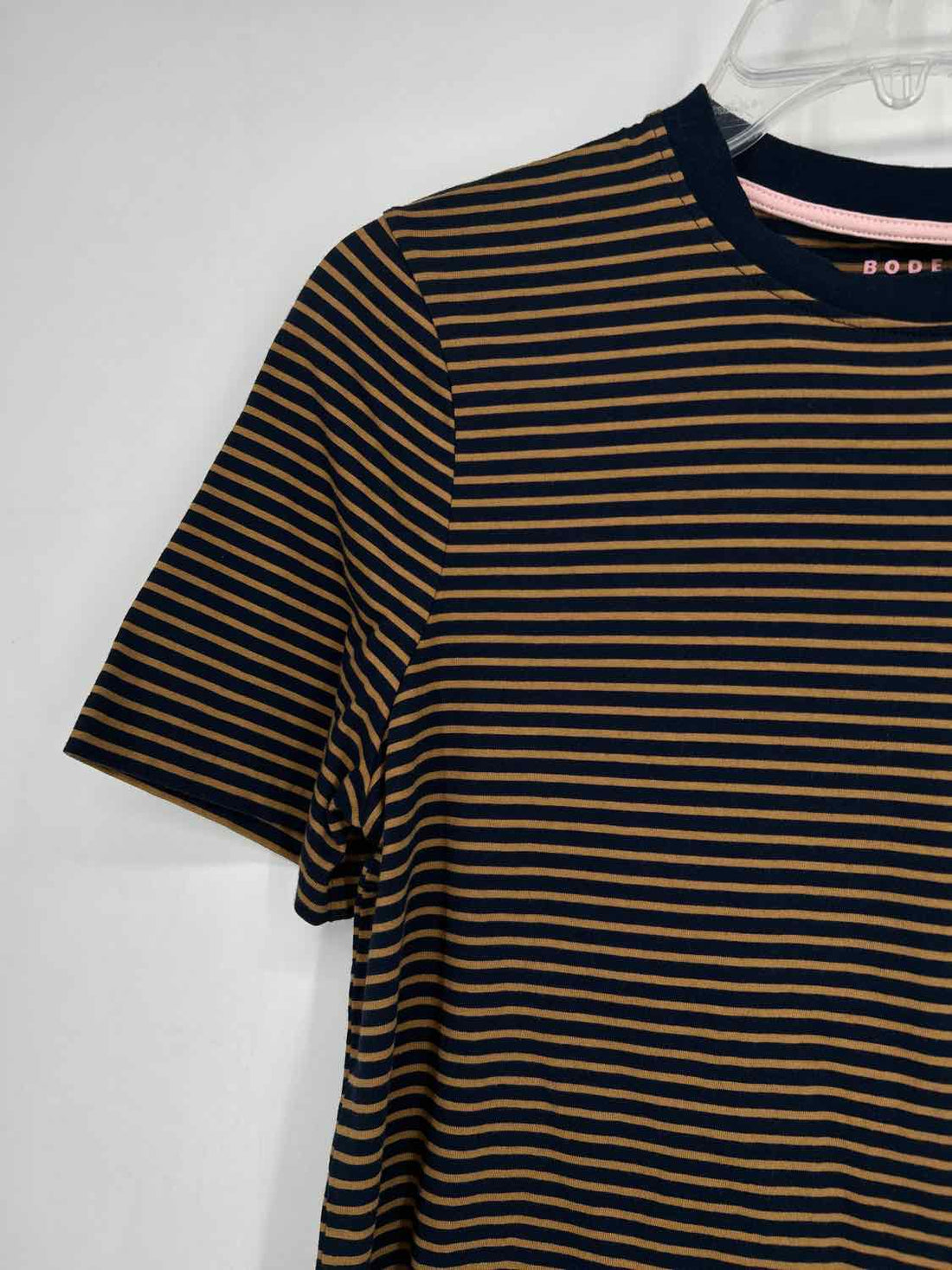 Boden Size M Navy & Tan Striped Short Sleeve