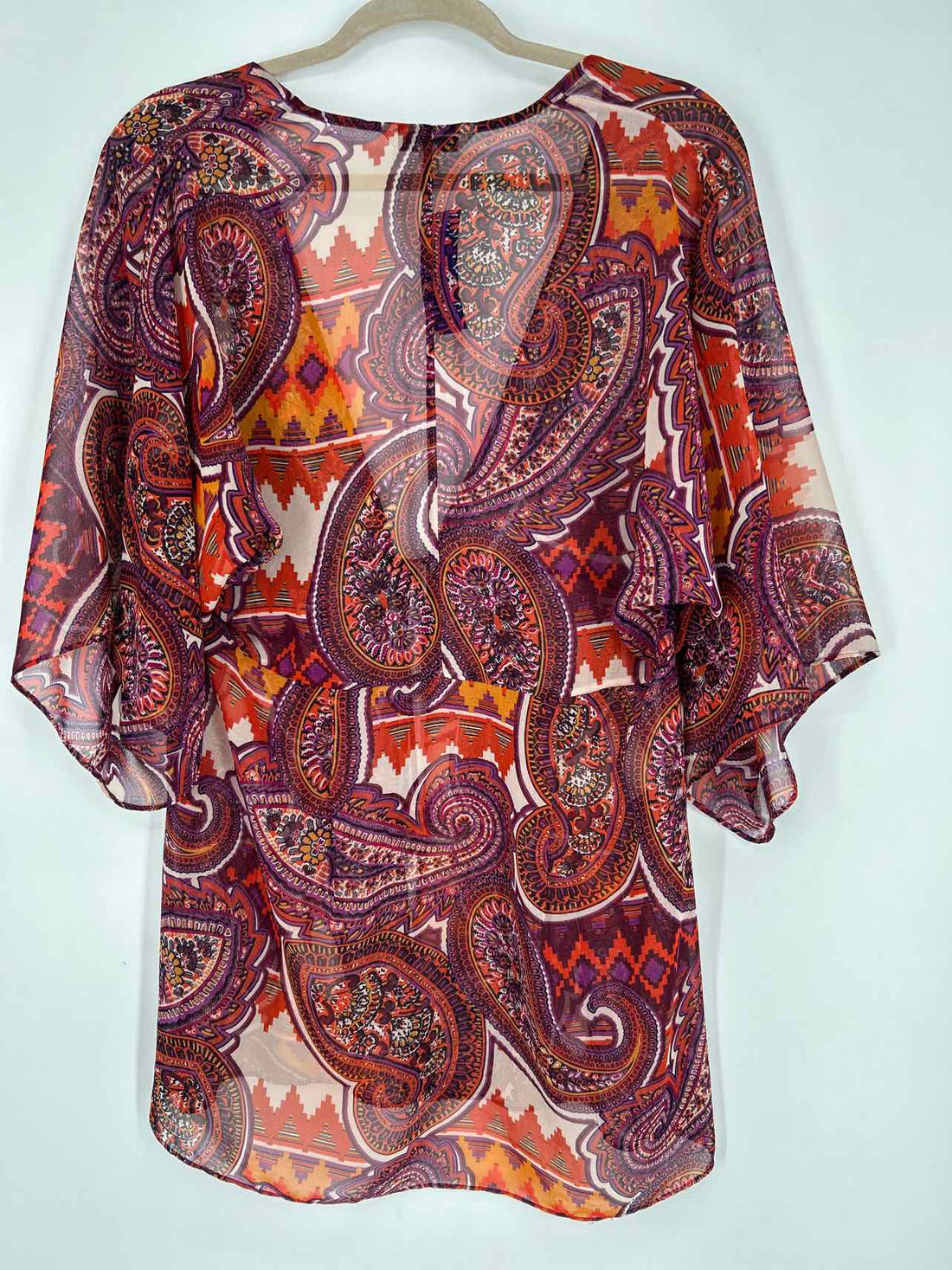 Cabi Size M Purple & Orange Print Coverup