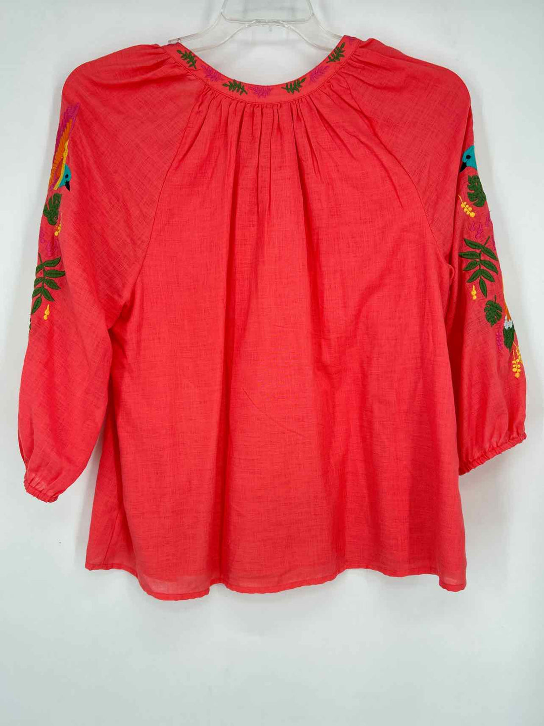 Crown & Ivy Size L Pink Embroidered Long Sleeve