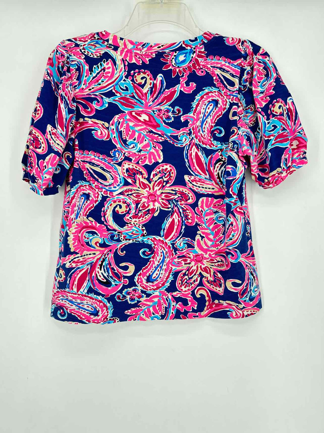 Lilly Pulitzer S Dark Blue Print Short Sleeve Lilly Pulitzer Top
