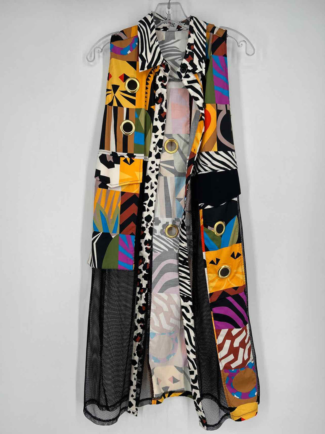 Berek Size M Black Multi Sleeveless Dress