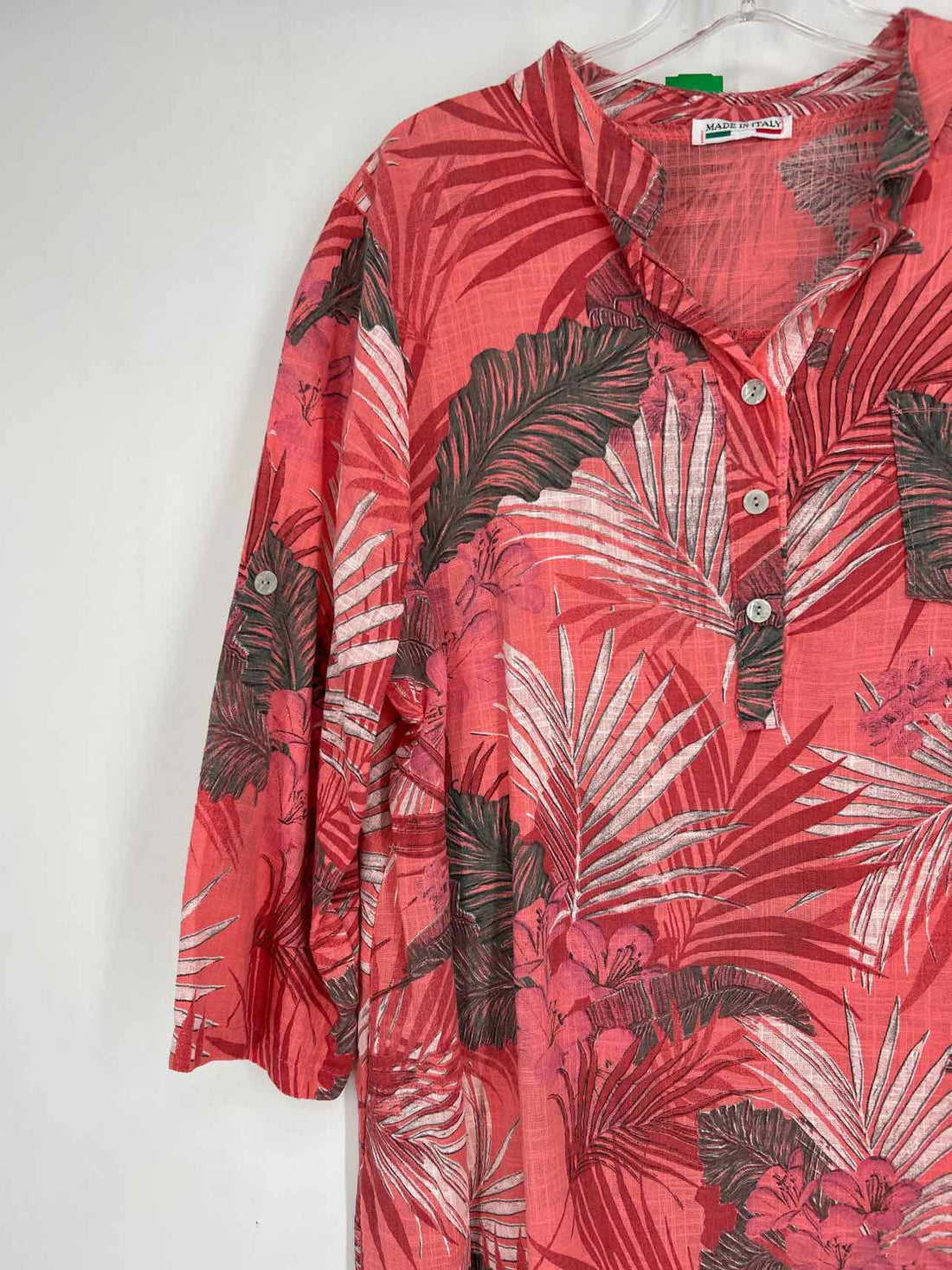 Made in Italy Size M Pink Print Cotton Long Sleeve