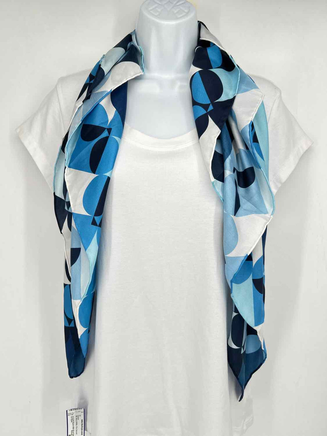 Kate Spade Geospade Silk Navy & White Scarves