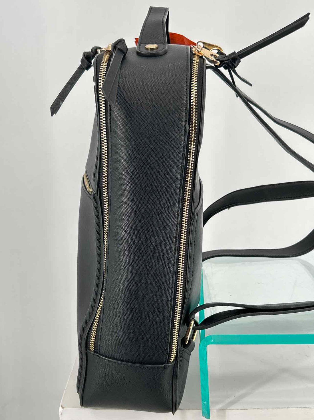 Calpak Black Saffiano Leather Pre Owned Backpack
