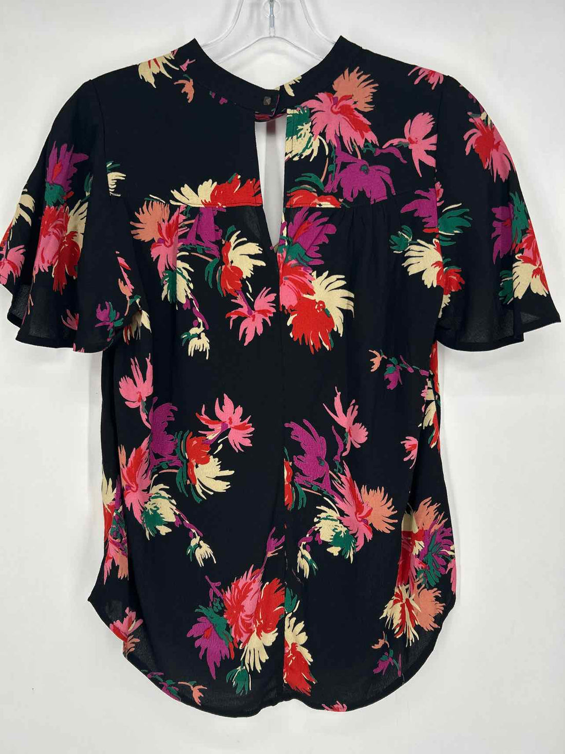 Maeve Size XS Black Print Short Sleeve
