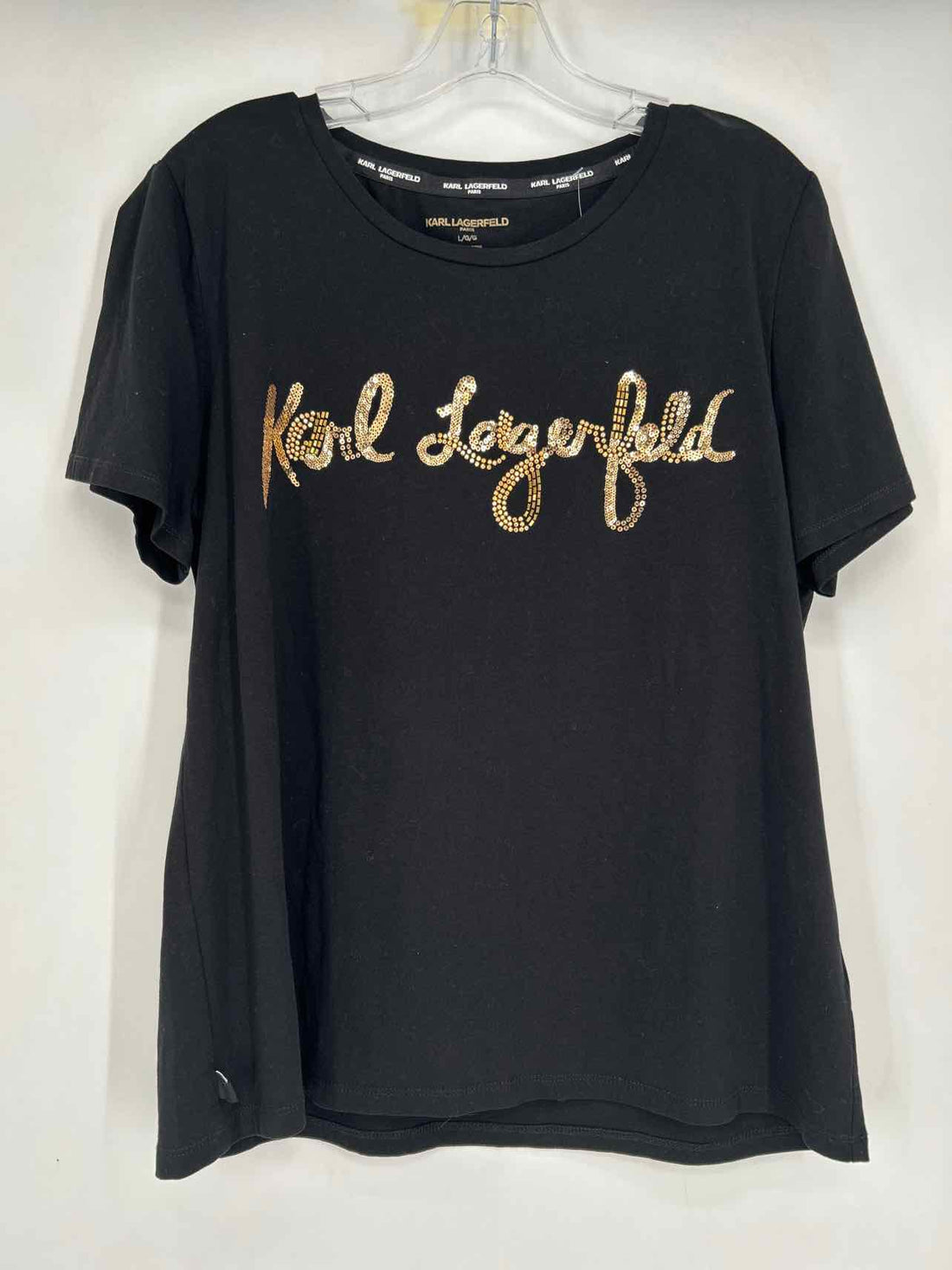 Karl Lagerfeld Size L Black Short Sleeve