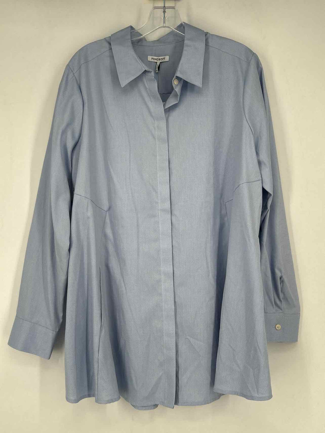 Foxcroft Size 16 Blue & White Striped NWT Long Sleeve