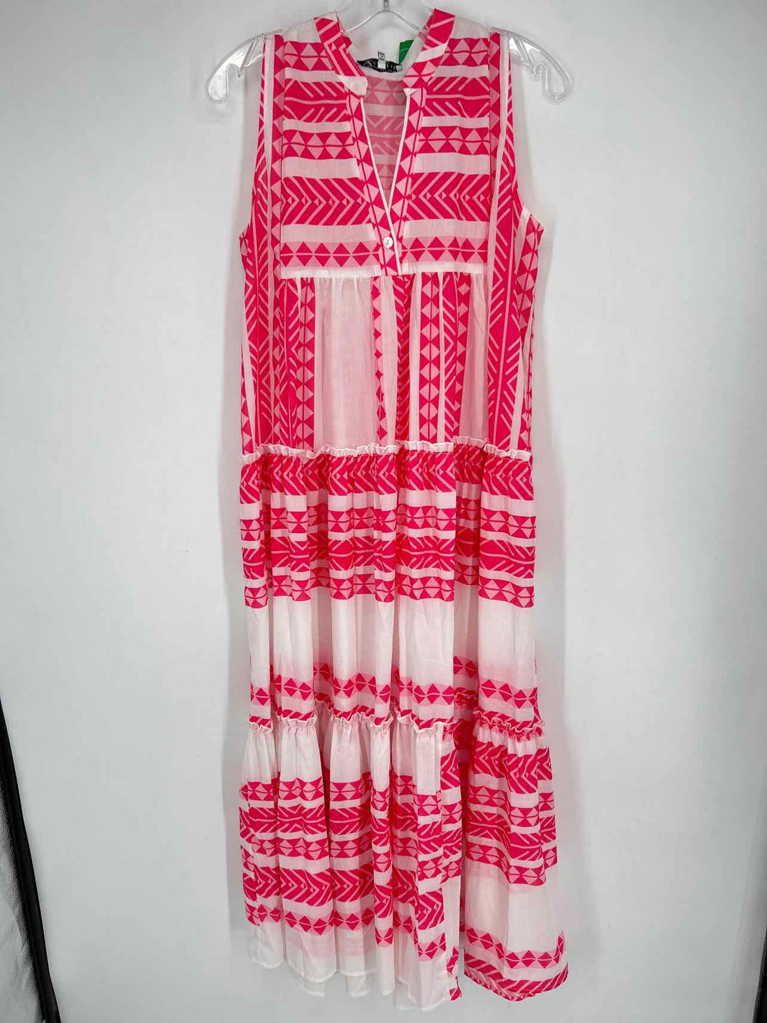 Collection by Cezele Size M White & Pink Print Sleeveless Dress