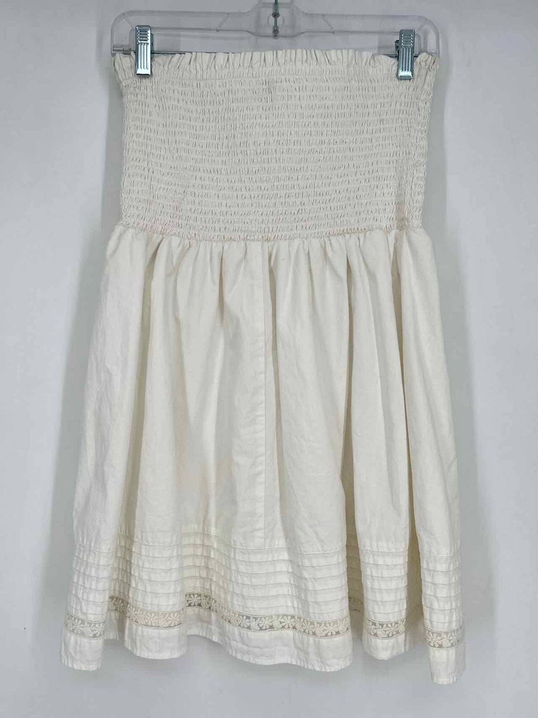 American Eagle Size M White Smocked Strapless Dress