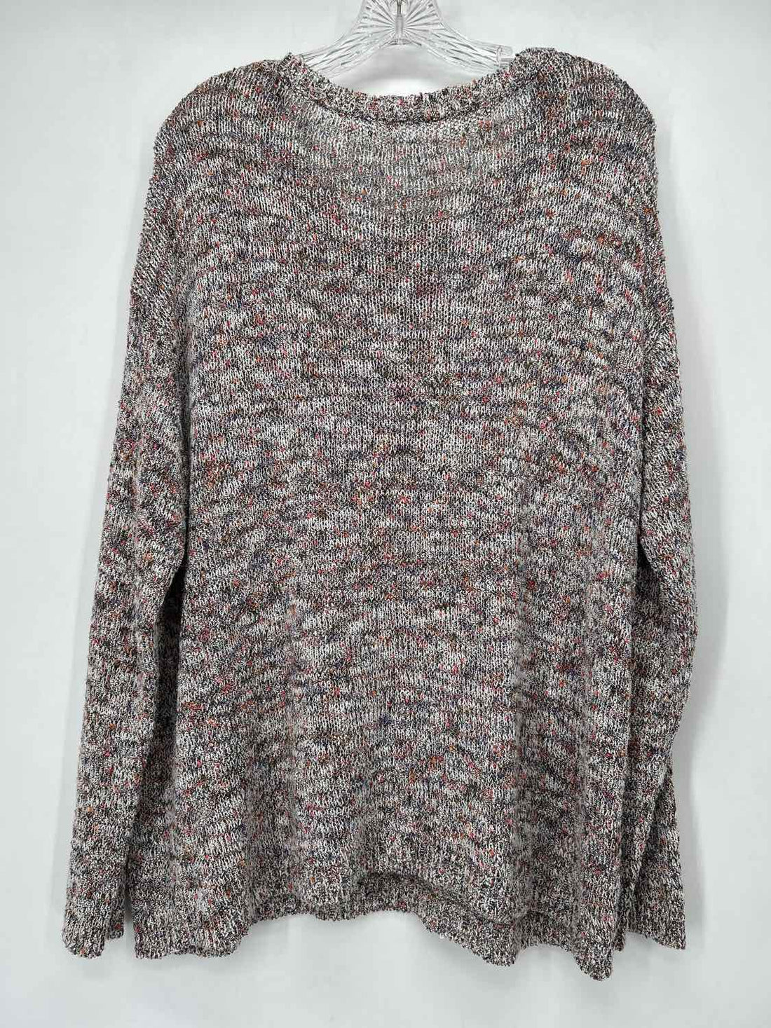 Lou & Grey Size XL White Marled Sweater