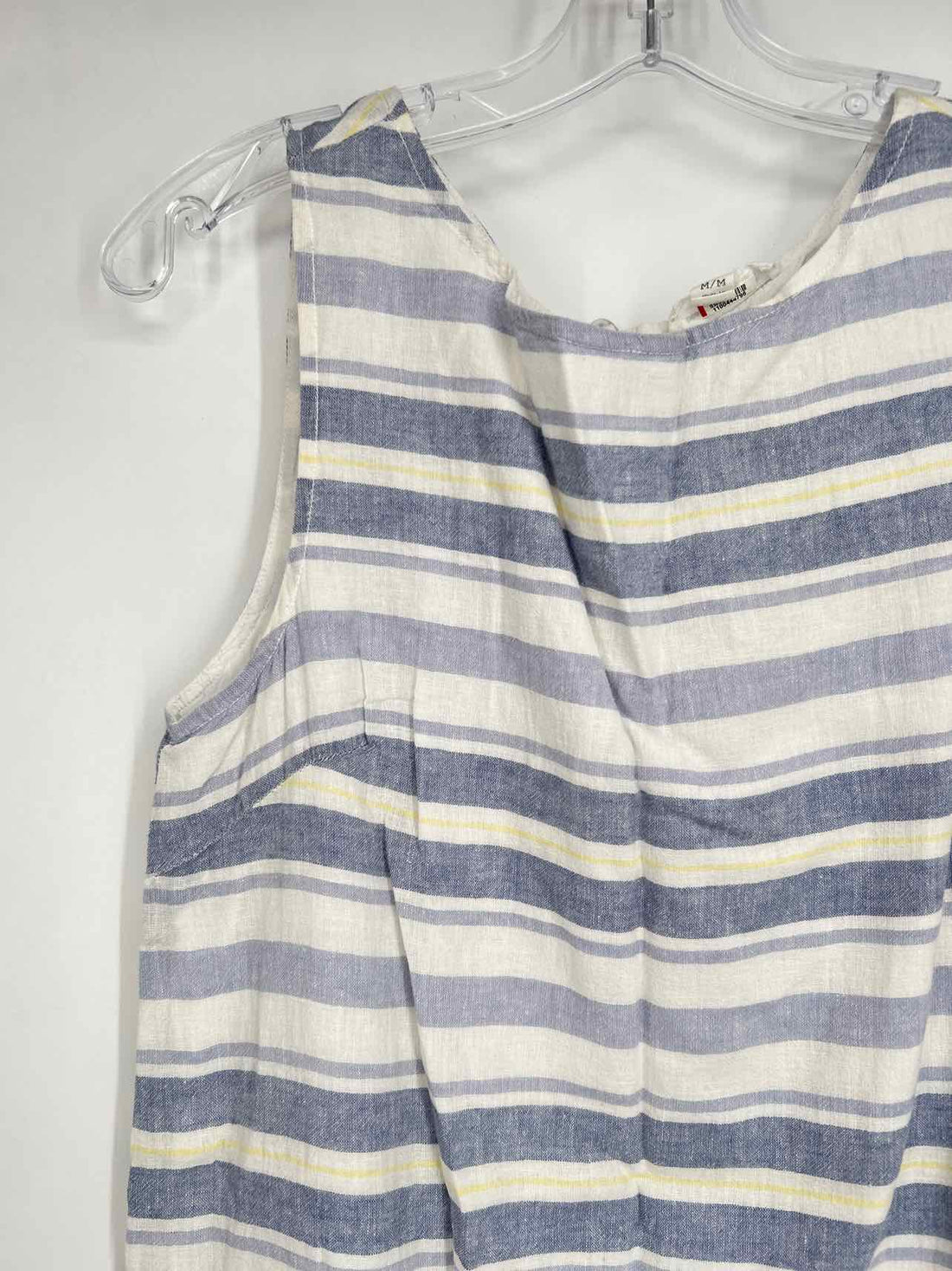 Beach Lunch Lounge Size M White & Blue Striped Dress