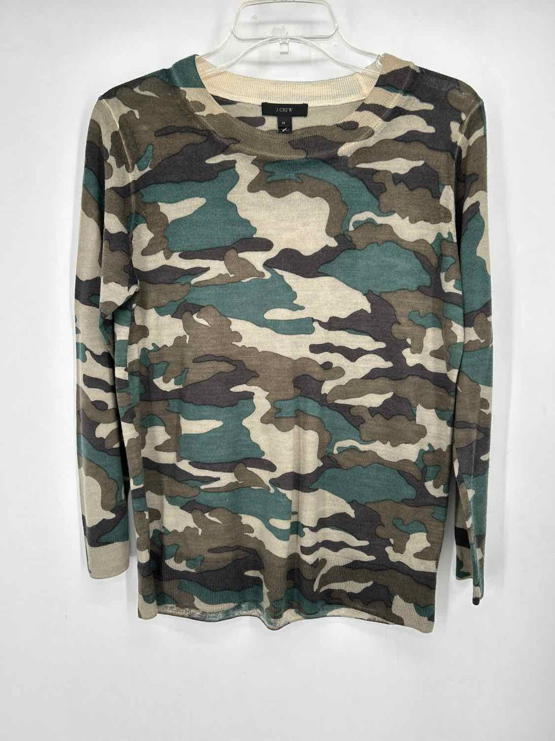 J Crew Size M Camo Merino Wool Sweater