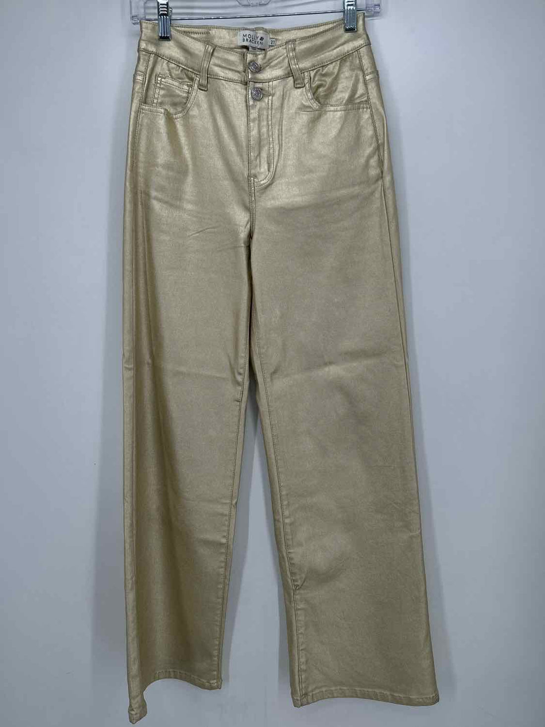 Molly Bracken Size 27 Gold Pants Wide Leg