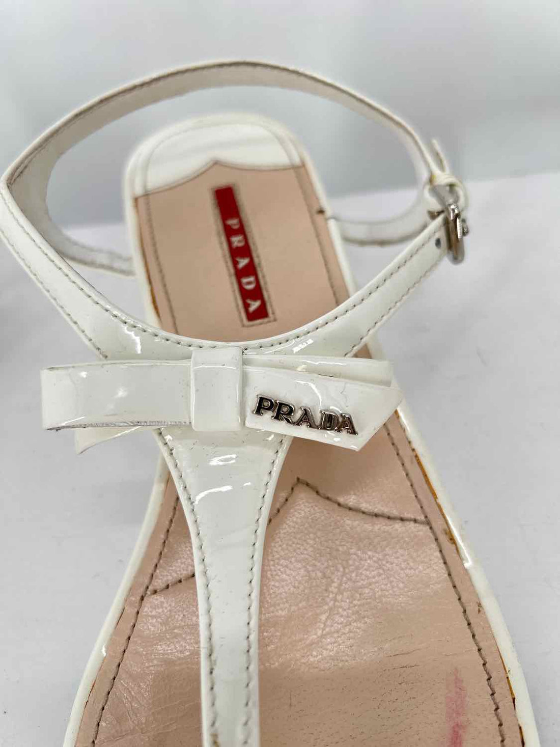 Prada Size 40 Patent Leather White LUXURY