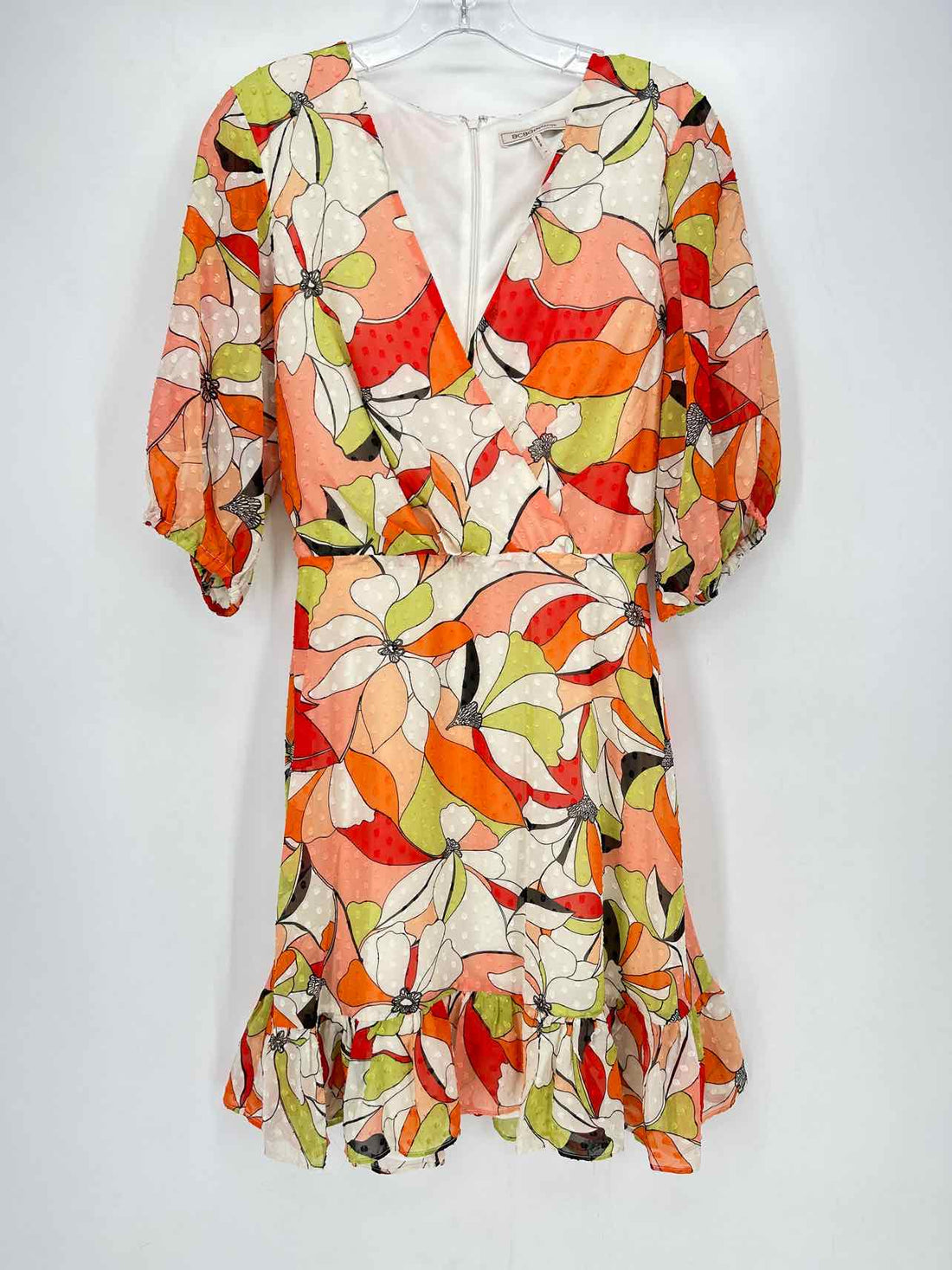 BCBG Size 10 Peach Floral Dress