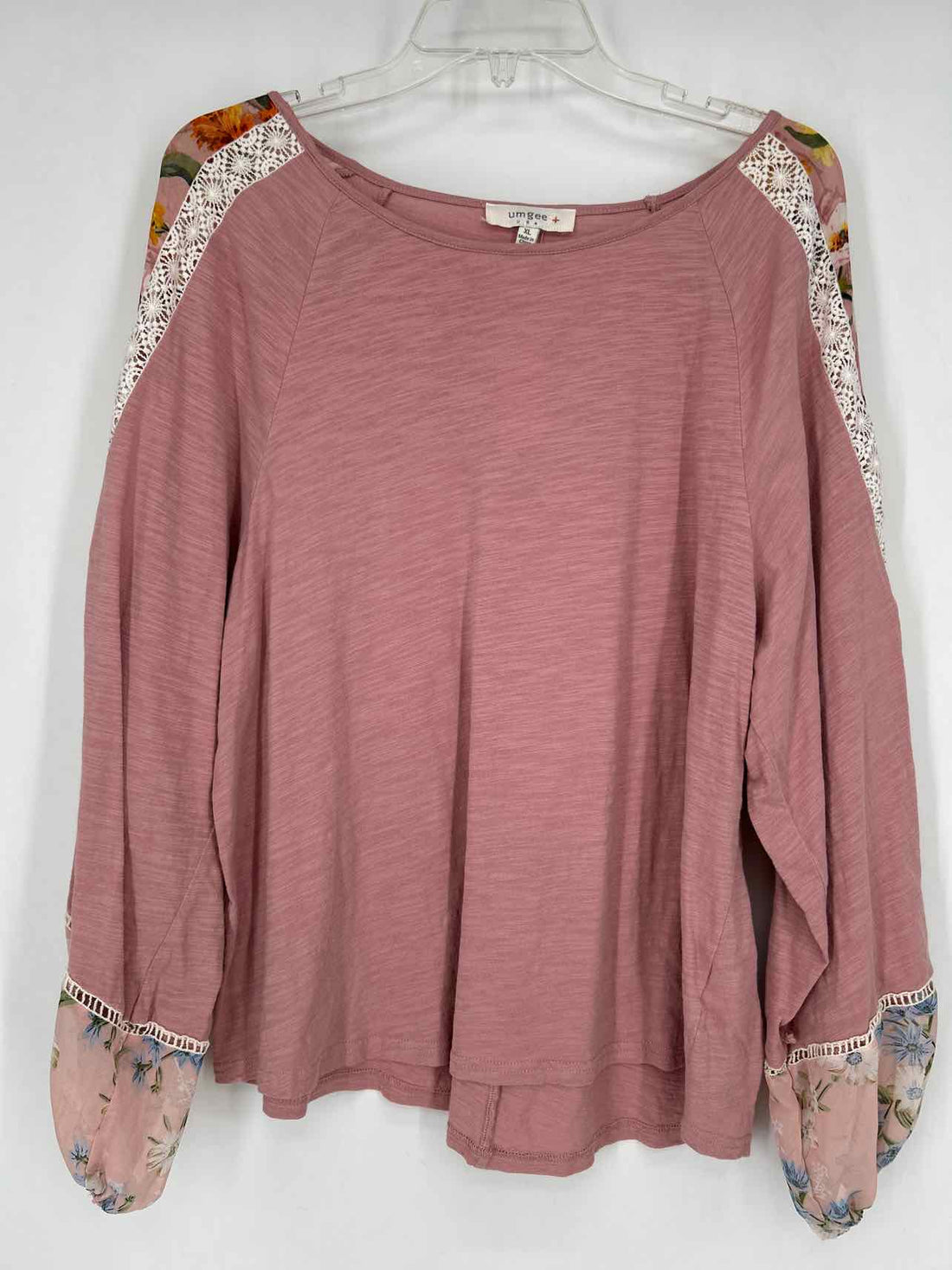 Umgee Size XL Dusty Pink Floral Long Sleeve