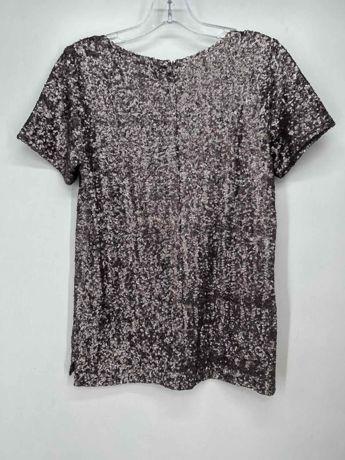 Velvet M Silver Sequined Short Sleeve Holiday