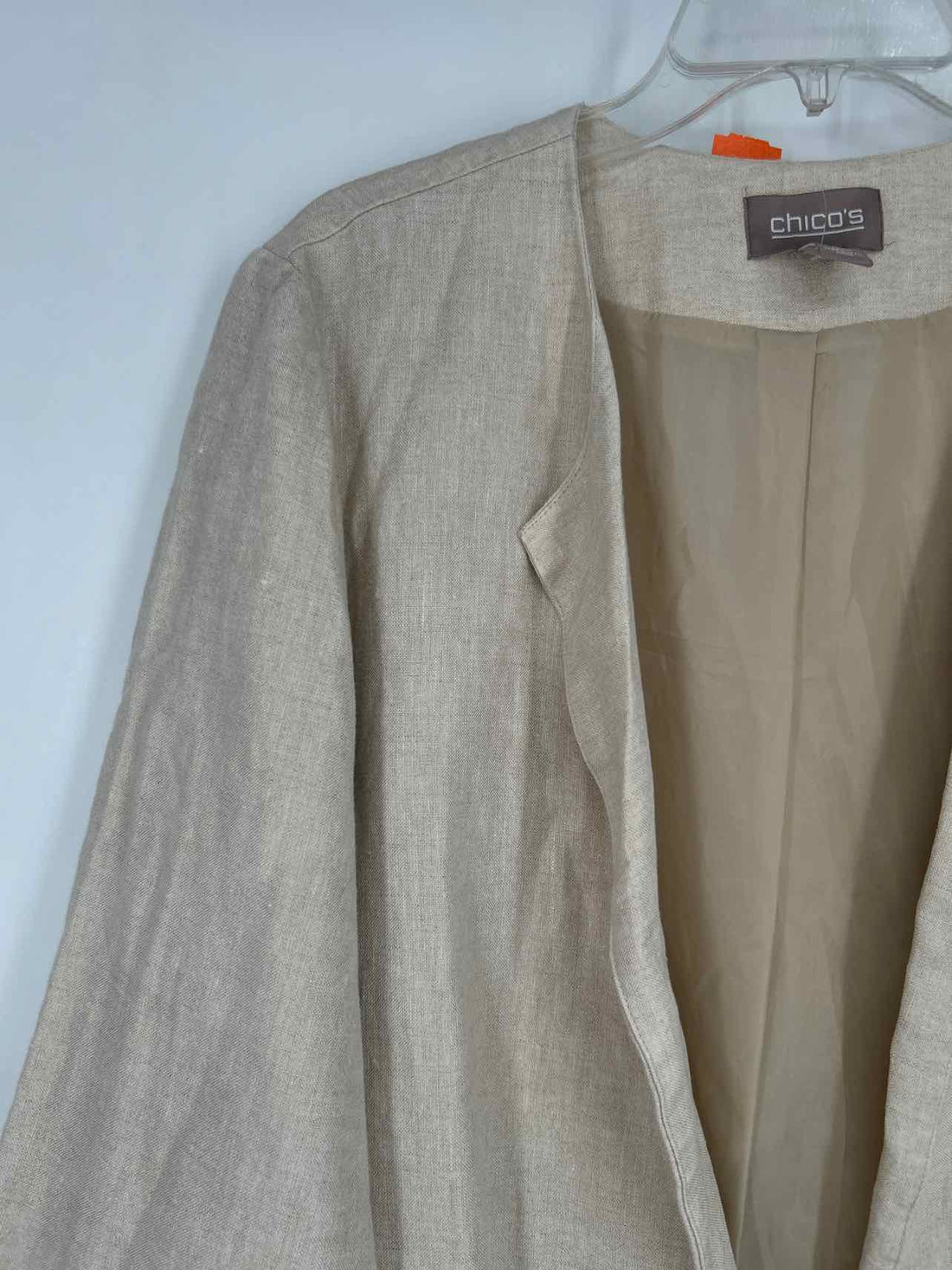 Chicos Size 3 (XL) Beige Linen Blazer